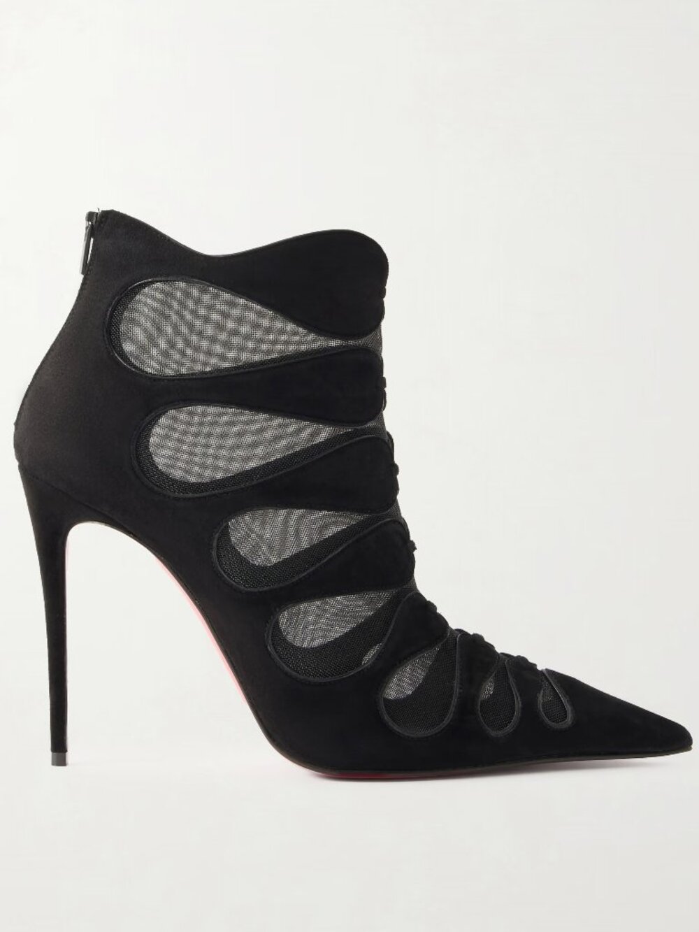 Christian Louboutin CIRCUS MAX 100 Mesh Suede Ankle Boots Booties Heels